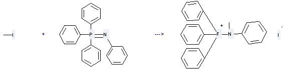Benzenamine,N-(triphenylphosphoranylidene)- can be used to produce (N-methylphenylamino)triphenylphosphonium iodide by heating